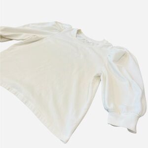 Splendid White Puff Sleeve Sweatshirt